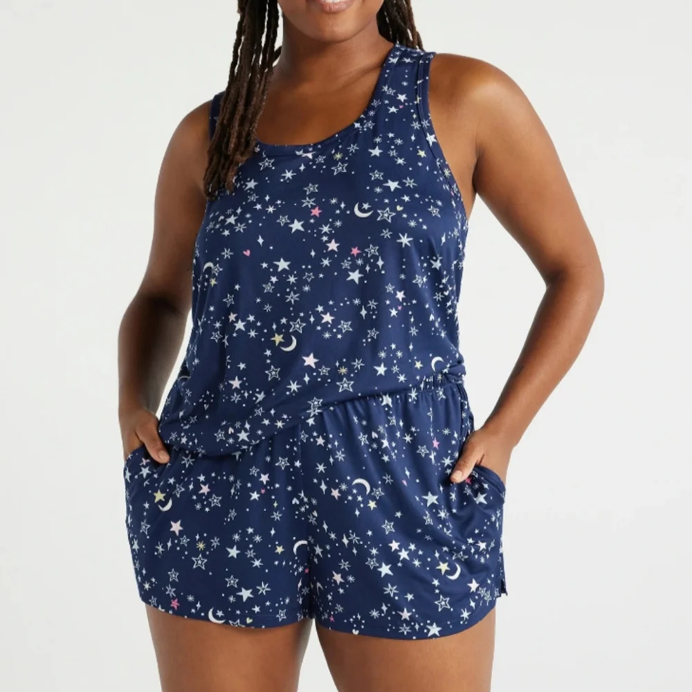 Joyspun Women's Size 3X (22W-24W) Print Tank Top and Shorts Pajama Set NWT
